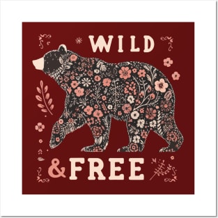 Live Wild and Free Bear Posters and Art